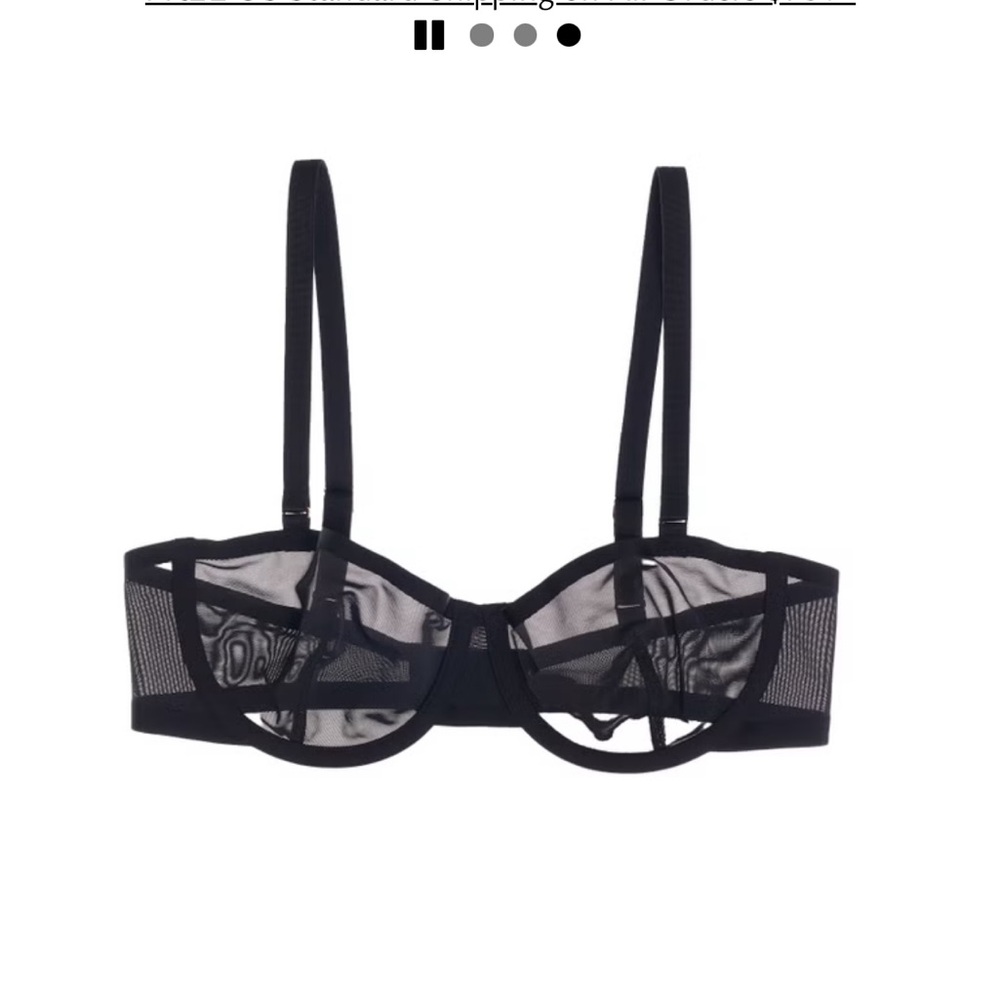 CUUP Black Mesh Underwire Balconette Bra